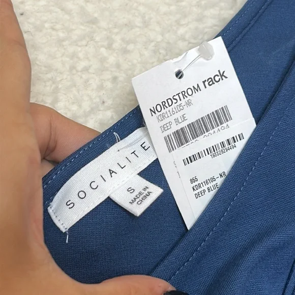 NWT Socialite Womens Deep Blue Bodycon One Shoulder Cut Out Maxi Dress SMALL - Picture 5 of 7